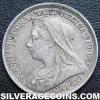 Victoria British Silver "Widow Head" Threepence (Obverse)
