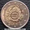 2 Euros Españoles de Juan Carlos I (Aniversario del Euro) (Anverso)