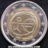 2 Euros Españoles de Juan Carlos I (Aniversario de la UEM) (Anverso)
