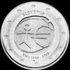 2 Euros Eslovenos (Aniversario de la UEM) (Anverso)