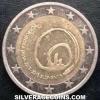 2 Euros Eslovenos (Descubrimiento de la Cueva de Postojna) (Anverso)
