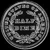 5 Centavos de Plata "Seated Liberty Half Dime" Estadounidenses (Reverso)