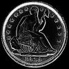 5 Centavos de Plata "Seated Liberty Half Dime" Estadounidenses (estrellas) (Anverso)