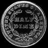 5 Centavos de Plata "Seated Liberty Half Dime" Estadounidenses (estrellas) (Reverso)