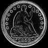 5 Centavos de Plata "Seated Liberty Half Dime" Estadounidenses (flechas) (Anverso)