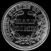 5 Centavos de Plata "Seated Liberty Half Dime" Estadounidenses (flechas) (Reverso)