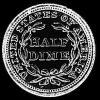 5 Centavos de Plata "Seated Liberty Half Dime" Estadounidenses (Reverso)