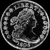 10 Centavos de Plata "Draped Bust Dime" Estadounidenses (Anverso)