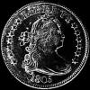 Cuarto Dólar de Plata "Draped Bust" Estadounidense (Anverso)