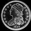 Cuarto Dólar de Plata "Liberty Cap" Estadounidense (sin lema) (Anverso)
