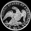 Cuarto Dólar de Plata "Liberty Cap" Estadounidense (sin lema) (Reverso)