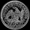 Medio Dólar de Plata "Seated Liberty" Estadounidense (rayos) (Reverso)