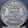 George VI British Sixpence (Reverse)