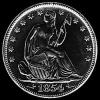 Medio Dólar de Plata "Seated Liberty" Estadounidense (Anverso)