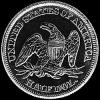 Medio Dólar de Plata "Seated Liberty" Estadounidense (Reverso)