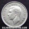George VI Canadian Silver "Dime" 10 Cents (Obverse)
