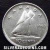 George VI Canadian Silver "Dime" 10 Cents (Reverse)