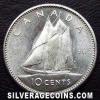 Elizabeth II Canadian Silver "Dime" 10 Cents (Reverse)