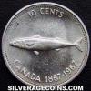 Elizabeth II Canadian Silver "Dime" 10 Cents (.800) (Reverse)