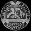 20 Nuevos Francos Franceses (Reverso)