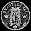 25 Öre de Plata Suecos de Oscar II (Anverso)