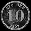 25 Öre de Plata Suecos de Oscar II (Reverso)