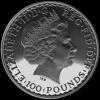 Britania de 100 Libras Británicas de 1 Onza de Oro de Isabel II (Anverso)