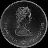 5 Dólares de Plata Canadienses de Isabel II (Piragüismo) (Anverso)