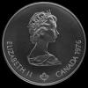 5 Dólares de Plata Canadienses de Isabel II (Llama Olímpica) (Anverso)