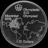 10 Dólares de Plata Canadienses de Isabel II (Mapa del Mundo) (Reverso)