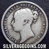Victoria British Silver "Young Head" Sixpence (Obverse)