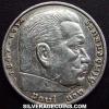 German Third Reich Silver 5 Reichsmarks (Hindenburg) (Obverse)