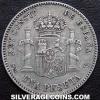 Alfonso XIII "Rizos" Spanish Silver Peseta (Reverse)