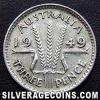 George VI Australian Silver Threepence (Reverse)