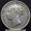 Victoria British Silver "Young Head" Shilling (Obverse)