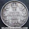Edward VII Canadian Silver "Dime" 10 cents (Reverse)