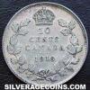 George V Canadian Silver "Dime" 10 cents (Reverse)