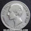 Alfonso XII Spanish Silver Peseta (Obverse)