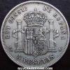 Alfonso XIII "Bucles" Spanish Silver 5 Pesetas (Reverse)