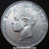 Alfonso XIII "Rizos" Spanish Silver 5 Pesetas (Obverse)