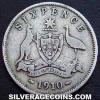 Edward VII Australian Silver Sixpence (Reverse)