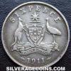 George V Australian Silver Sixpence (Reverse)