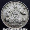 Elizabeth II Australian Silver Sixpence (Reverse)