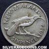 George V New Zealander Silver Sixpence (Reverse)