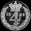 George IV British Silver Maundy Fourpence (Groat) (Reverse)