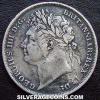 George IV British Silver "Laureate Head" Shilling (Obverse)