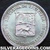Venezuelan Silver 25 Centimos (Obverse)