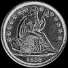 United States "Seated Liberty Dime" Silver 10 Cents (stars) (Obverse)
