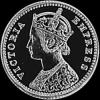 Victoria British India Silver Quarter Rupee (Obverse)