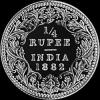Victoria British India Silver Quarter Rupee (Reverse)